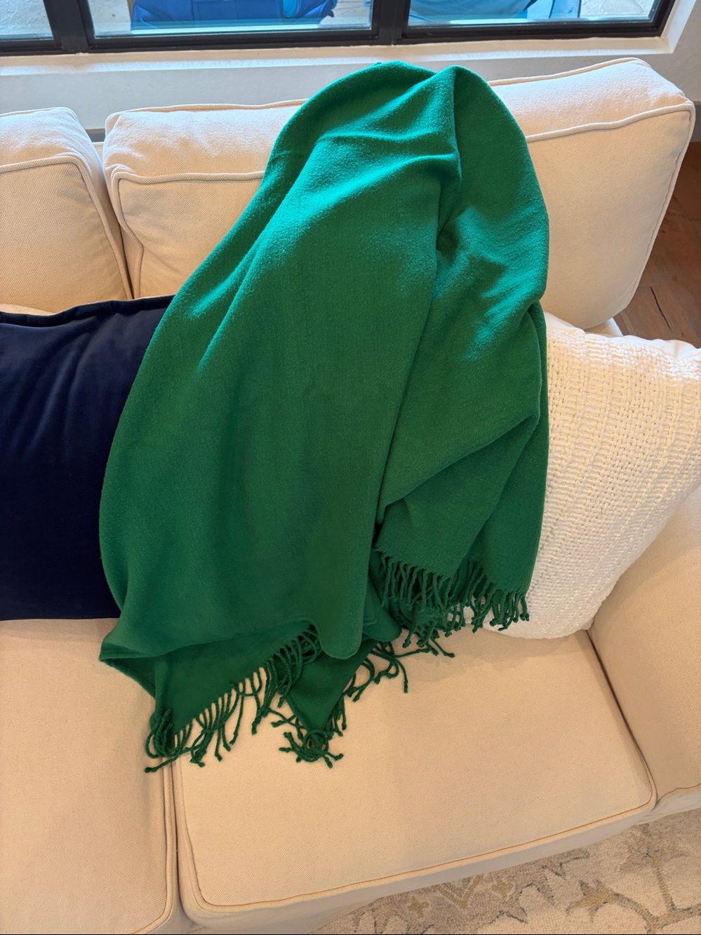 Pottery Barn Green throw blanket - Picture 3 of 13